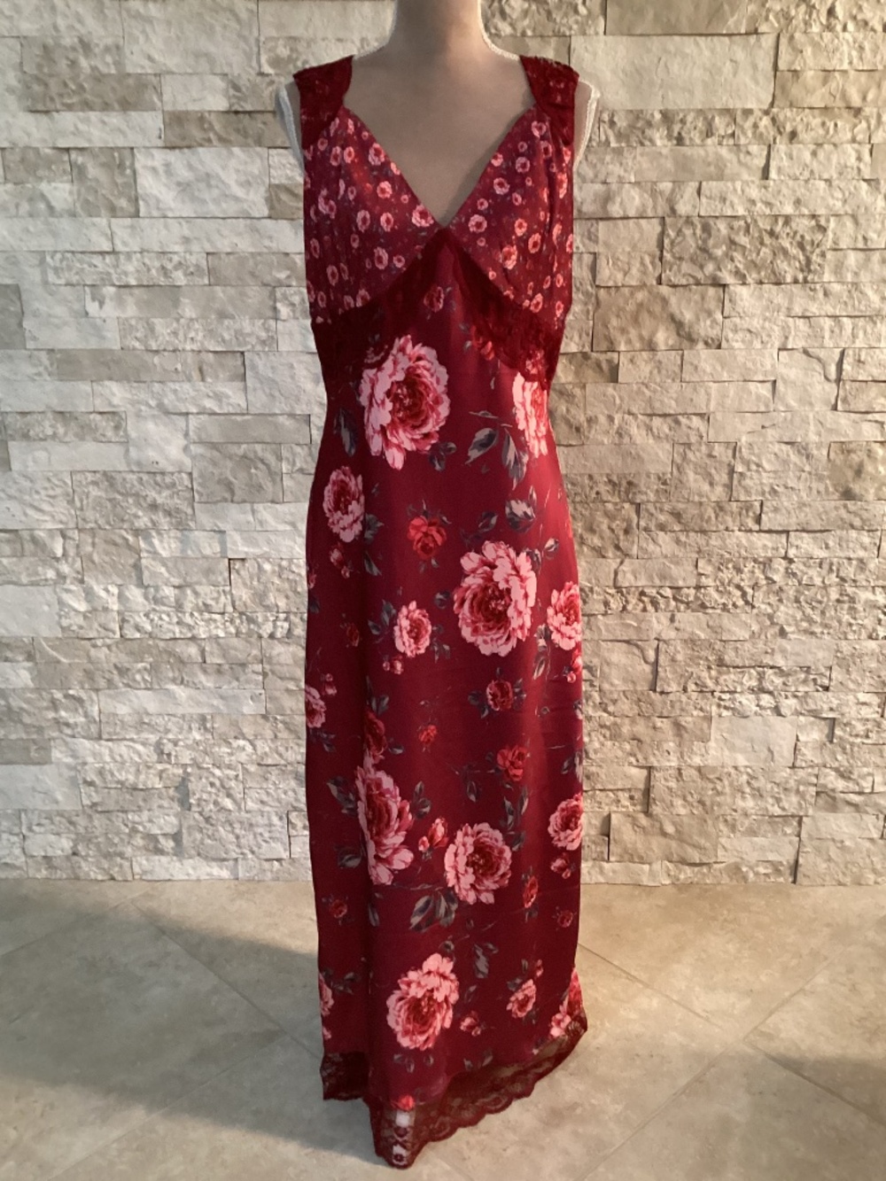 Avec Les Filles Bias Cut Lace Trim Slipdress